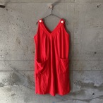 Red pile dress