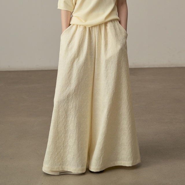 emboss wide pants　j-0049