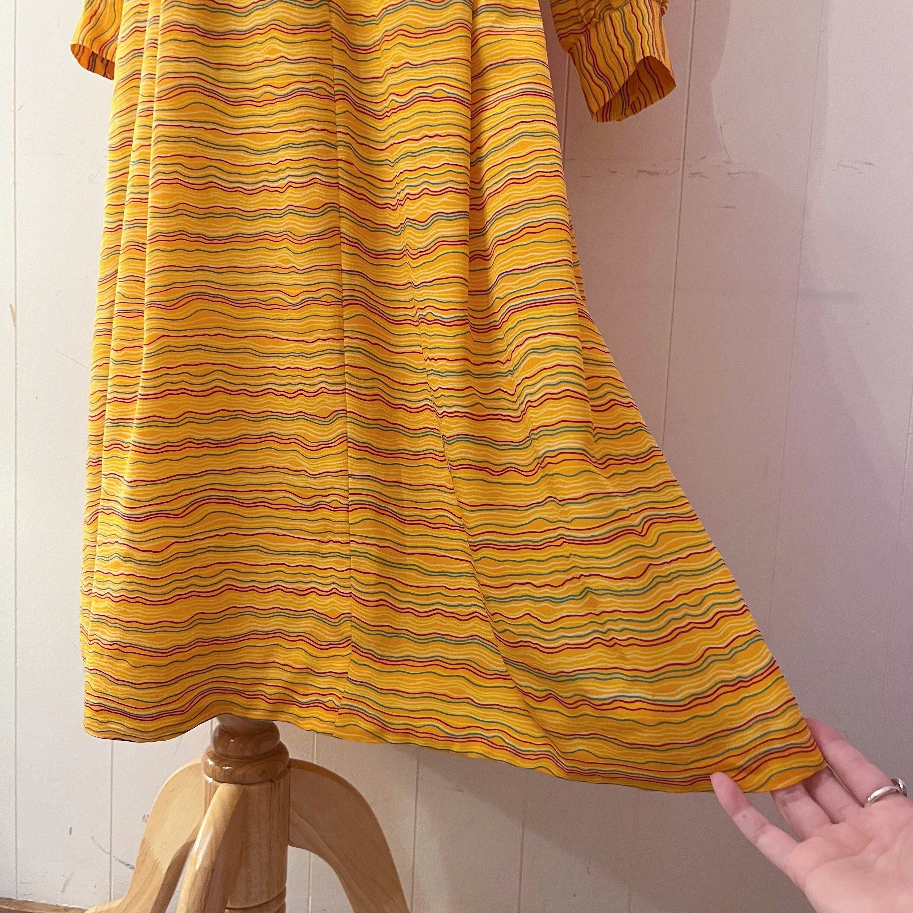 winding stripe yellow one-piece