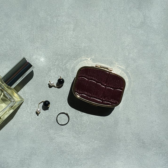 ピルケース ジュエリーケース パーソナル 名入れ刻印(スクエア/クロコ