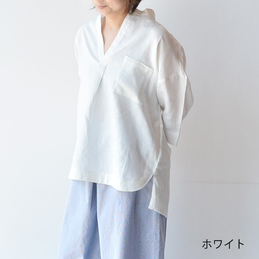 スワーム SWARM リネンスキッパー7分袖ブラウス(NS-84011)全3色
