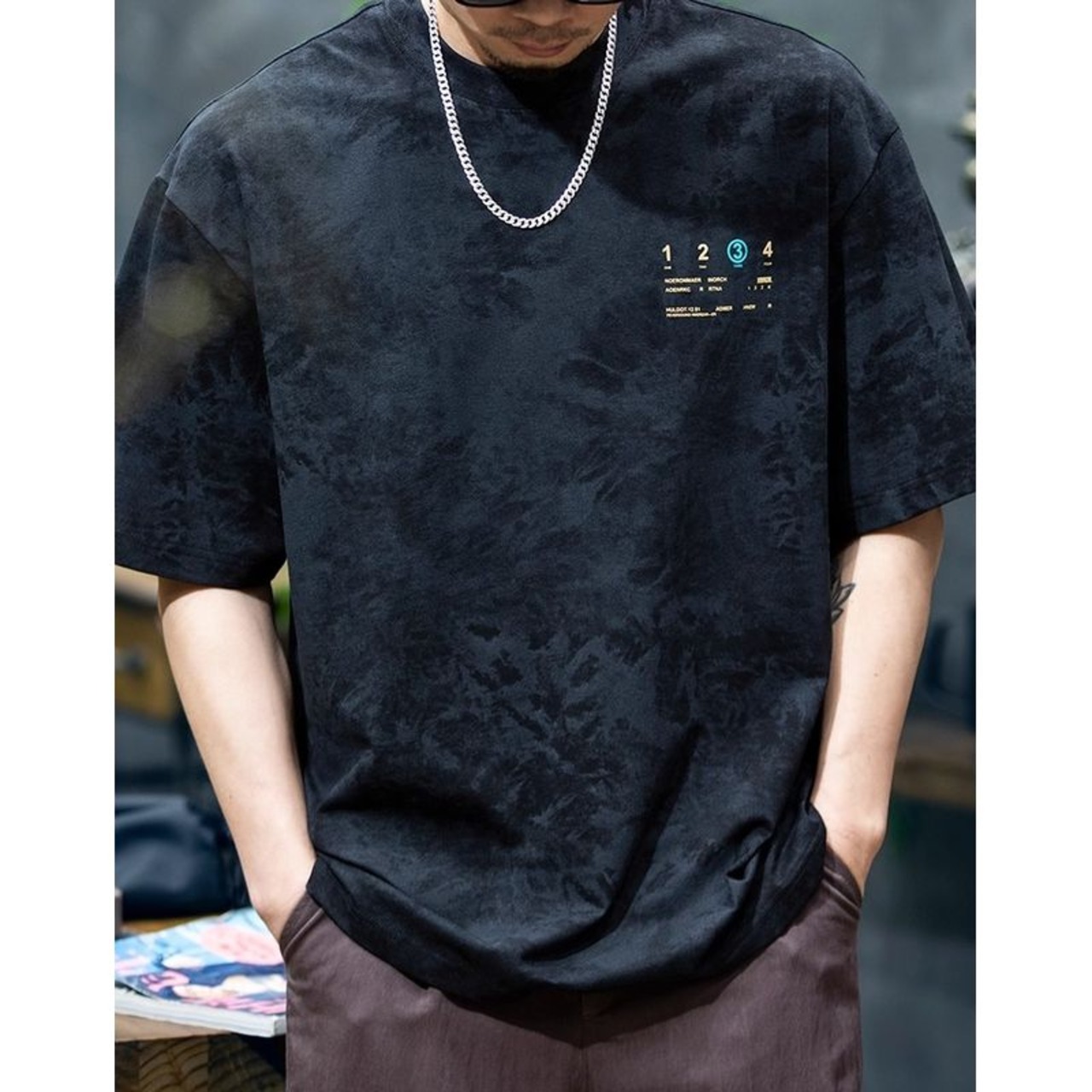 バックプリントナンバーグラフィックTシャツ 10097