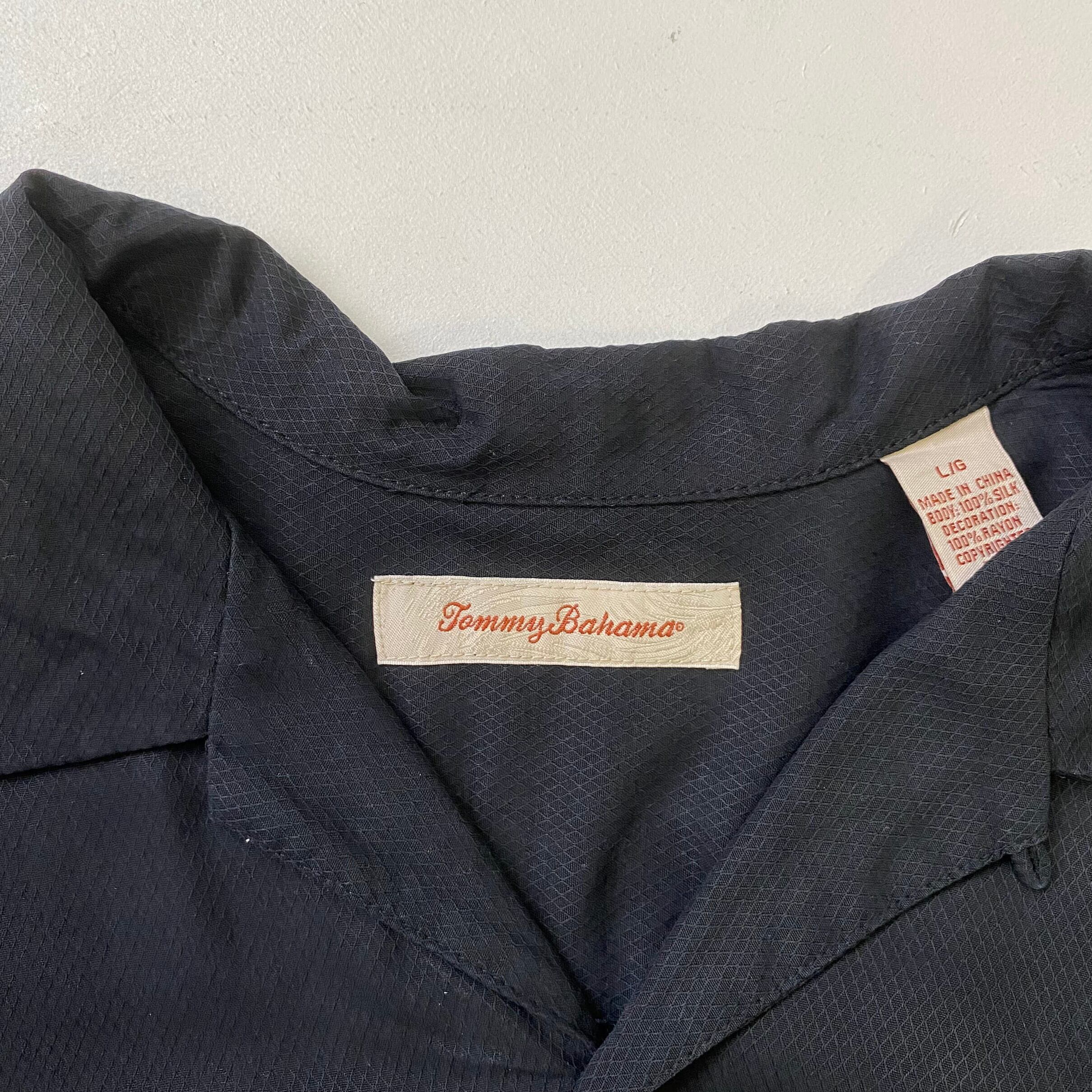Tommy Bahama トミーバハマ 半袖 シルク バック刺繍 開襟 アロハシャツ