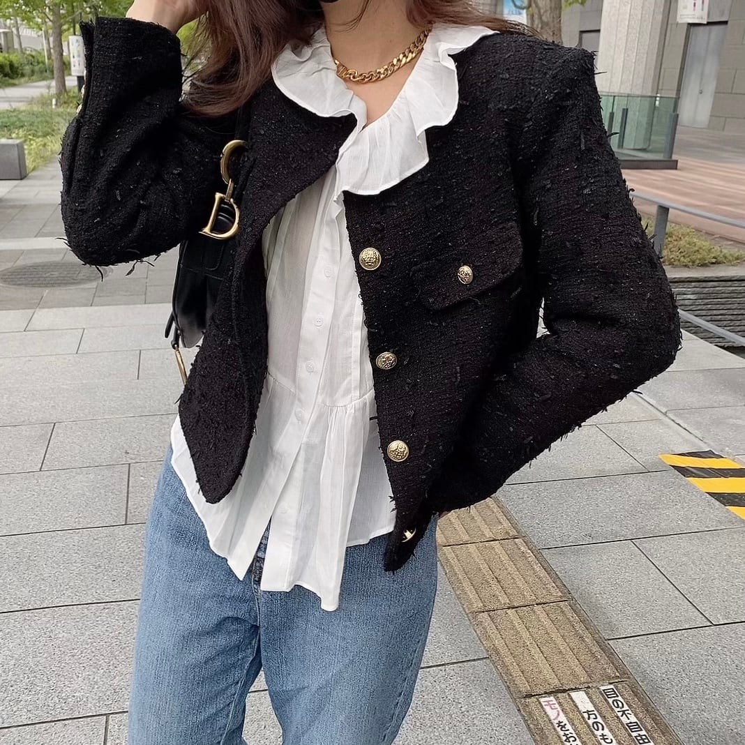 Tweed jacket /black (10月中旬頃発送予定) | moripon