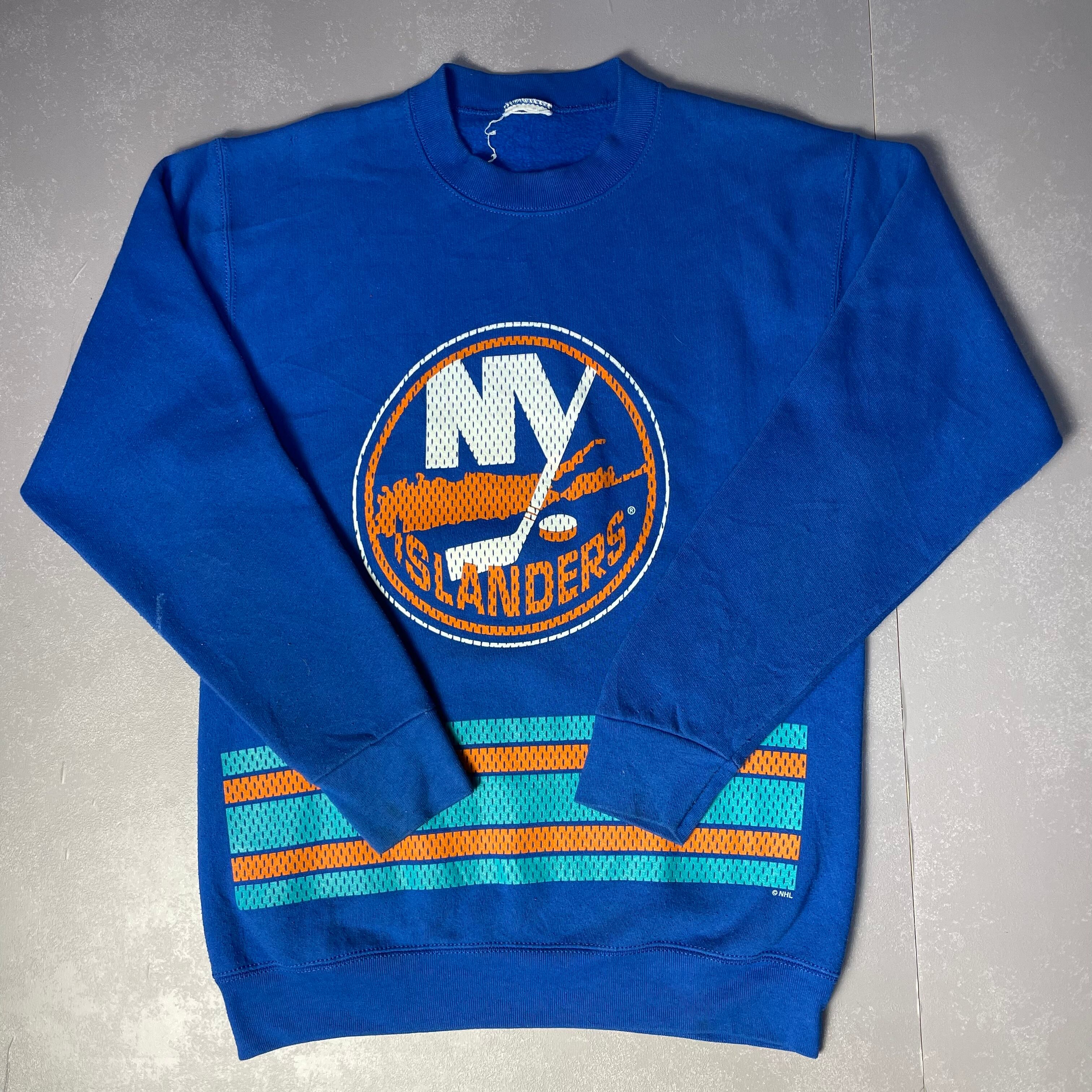 NHL アイスランダーズ プリント スウェットシャツ メンズヴィンテージ ビンテージ トレーナー ブルー【スウェット】