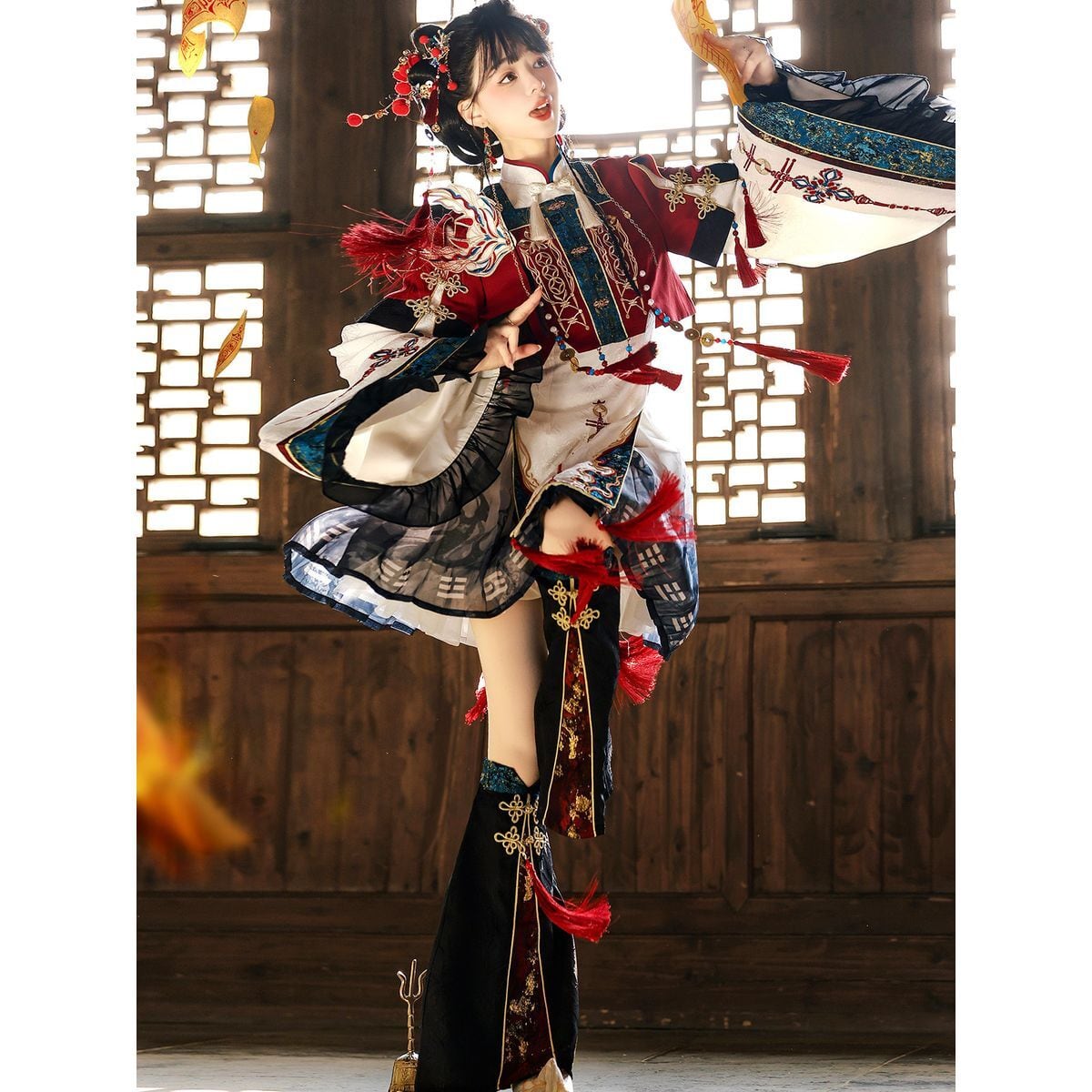 朱札の陰陽姫チャイナ風セットアップ | Maiden's Rêve