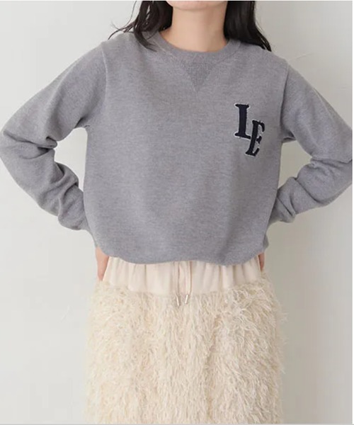 オーダー2月9日まで☆923-14131    スウェットライク　さがら刺繍ニット　／2色