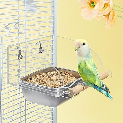IYOIYA 鳥 餌入れ 飛び散らない えさ皿 バードフィーダー インコ 餌台