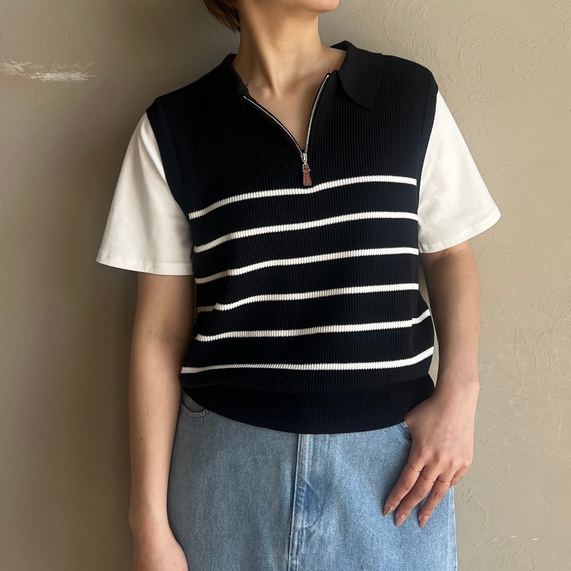 ドッキングボーダーニットポロTシャツ | valance 福井｜レディース