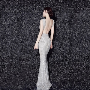 美シルエット★キラキラシルバータイトスレンダーロングドレス YX001 美シルエット★キラキラシルバータイトスレンダーロングドレス YX001