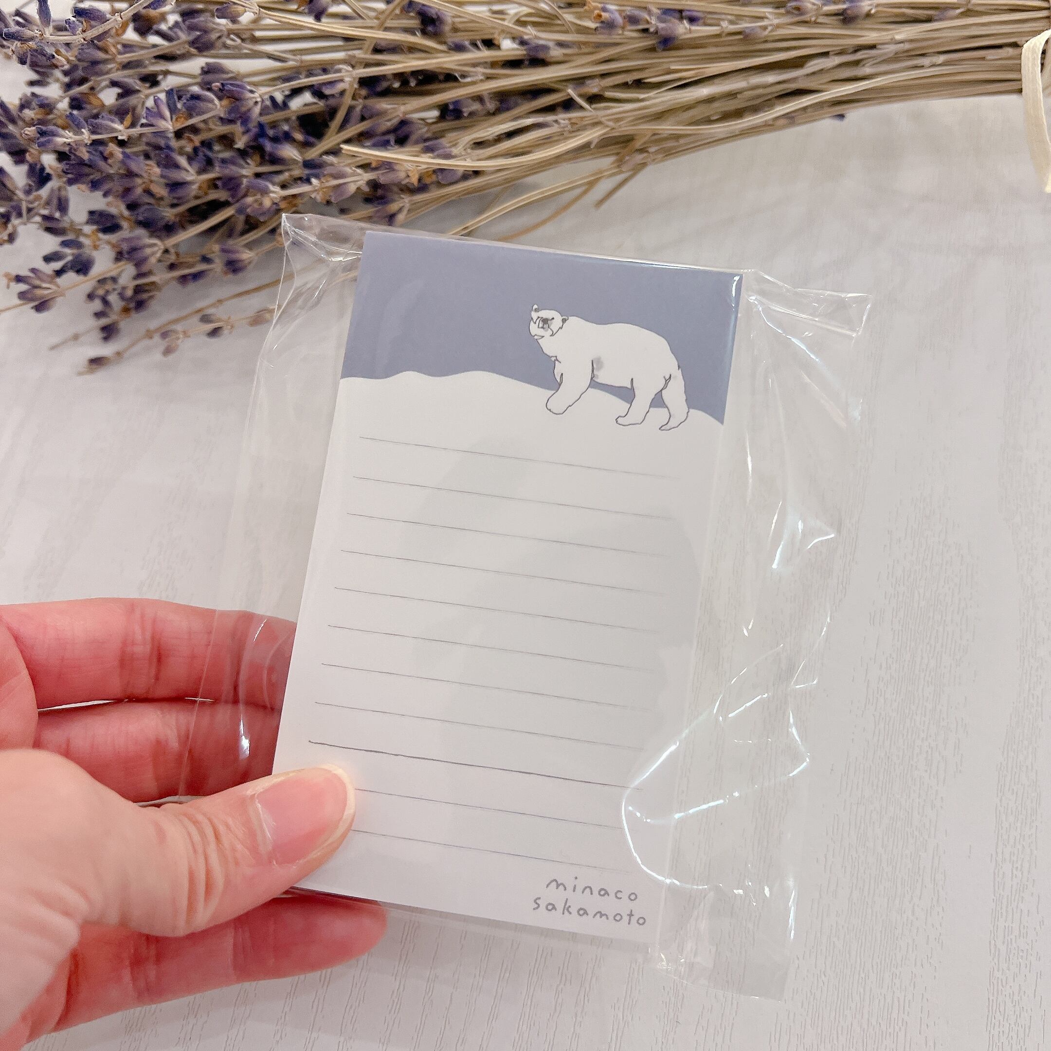 【minaco sakamoto】ミニ5サイズメモ・ホッキョクグマ