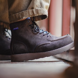 Bicolor Cow Suede Lace-Up Boots / バイカラー カウ スエード レースアップ シューズ