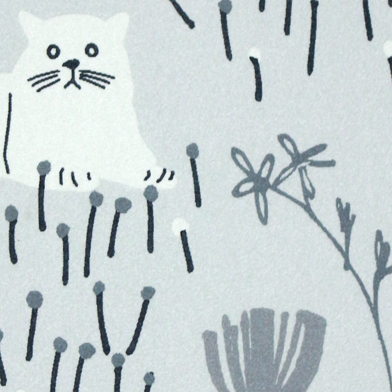 Multi-log note - 【ドット方眼・五段階評価】北欧ネコホワイト / A6変形 / ハードカバーノート