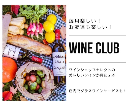 【サブスク】月に２本の定期便ワインクラブ！お得なメンバー特典も：5980円（送料値上による新価格）