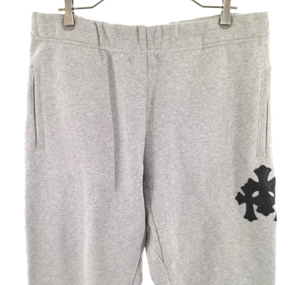 CHROME HEARTS クロムハーツ Y NOT SWEAT PANTS クロスパッチスウェットハーフパンツショートパンツ グレー