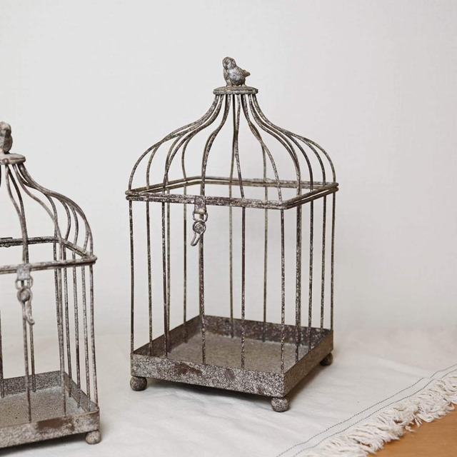 アンク ブリキバードケージ Mサイズ｜アンティーク調 インテリア 鳥籠 鳥カゴ 雑貨屋
