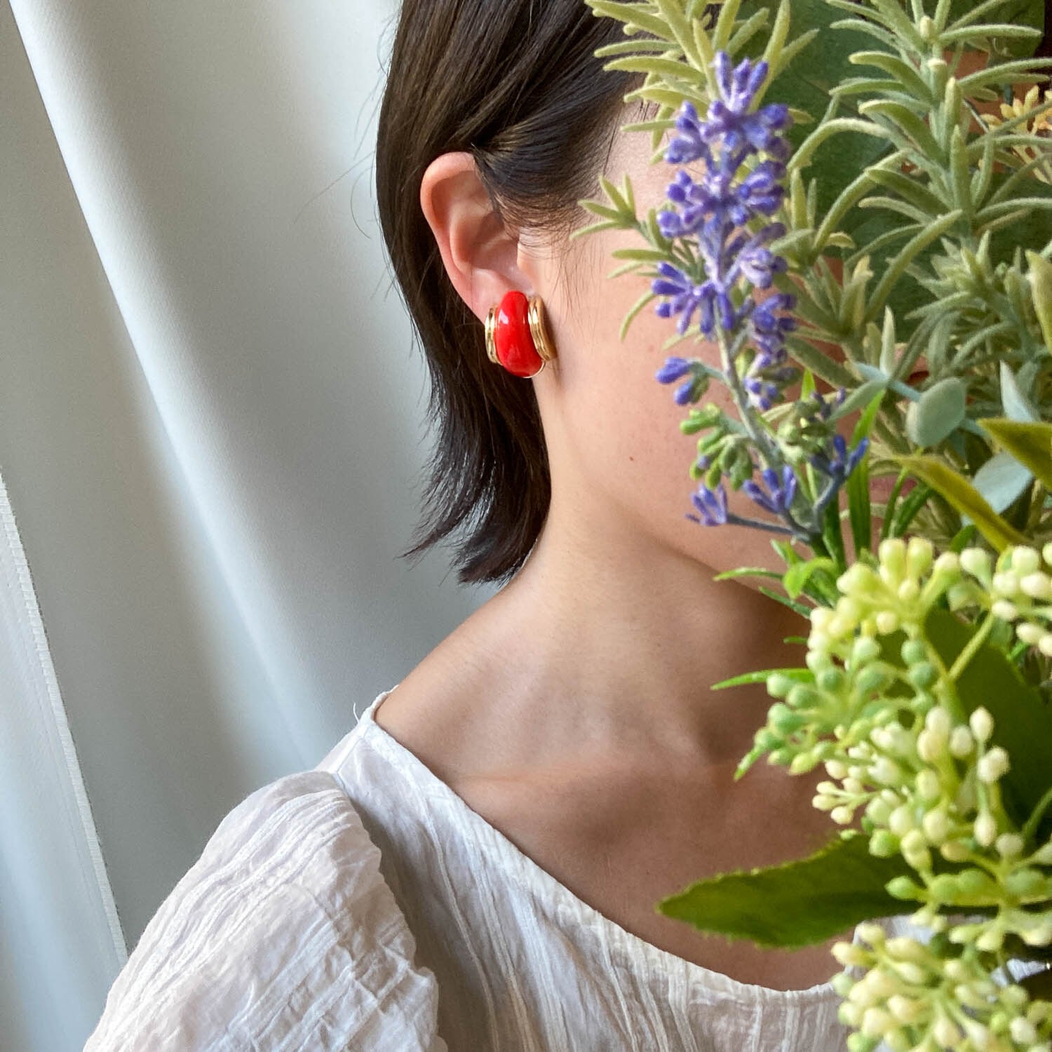 ドイツヴィンテージイヤリング フープバイカラー | Dua-アクセサリー