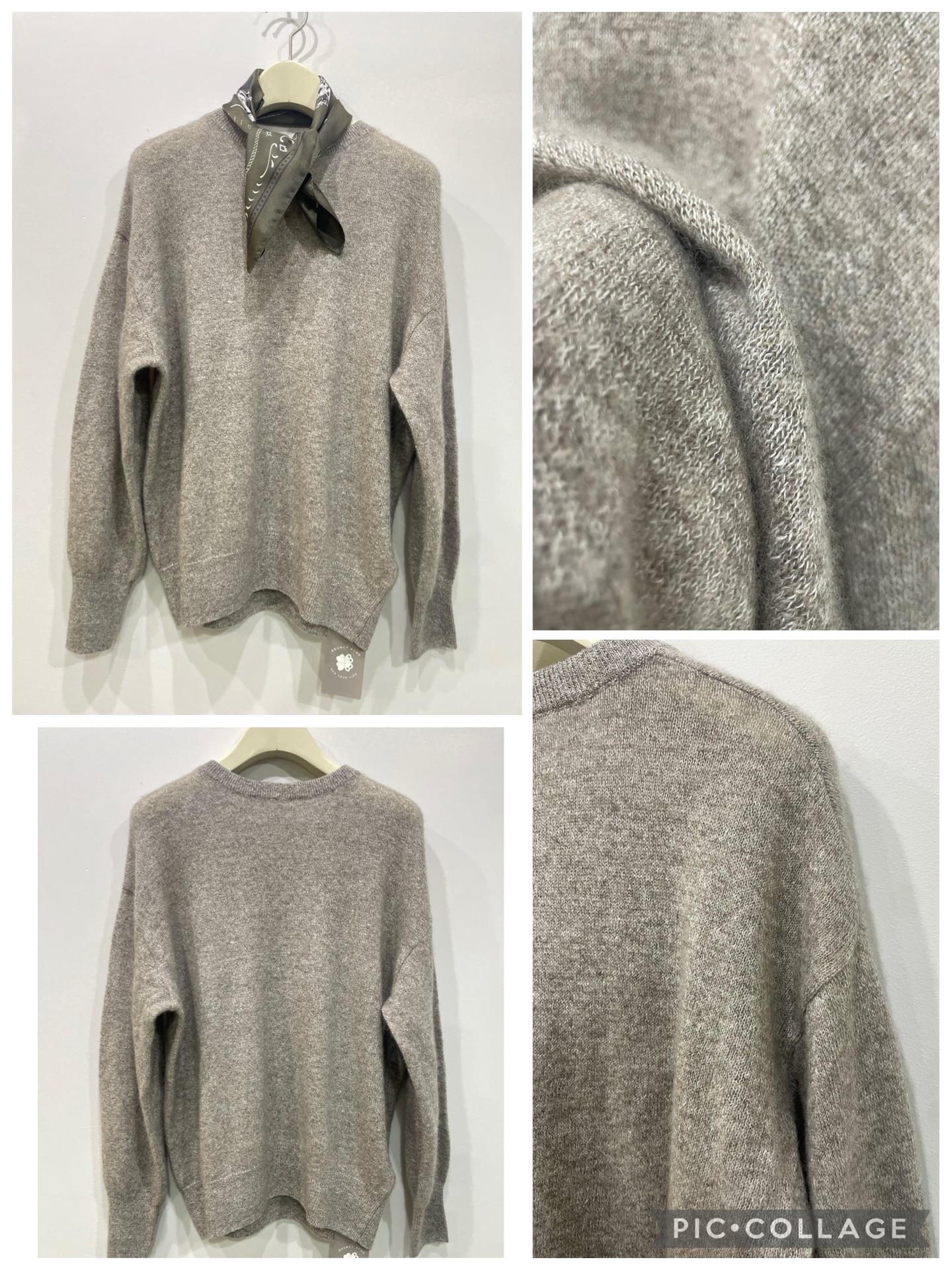 リネンカシミヤ ふんわりスリーブ ニットプルオーバー メンズ