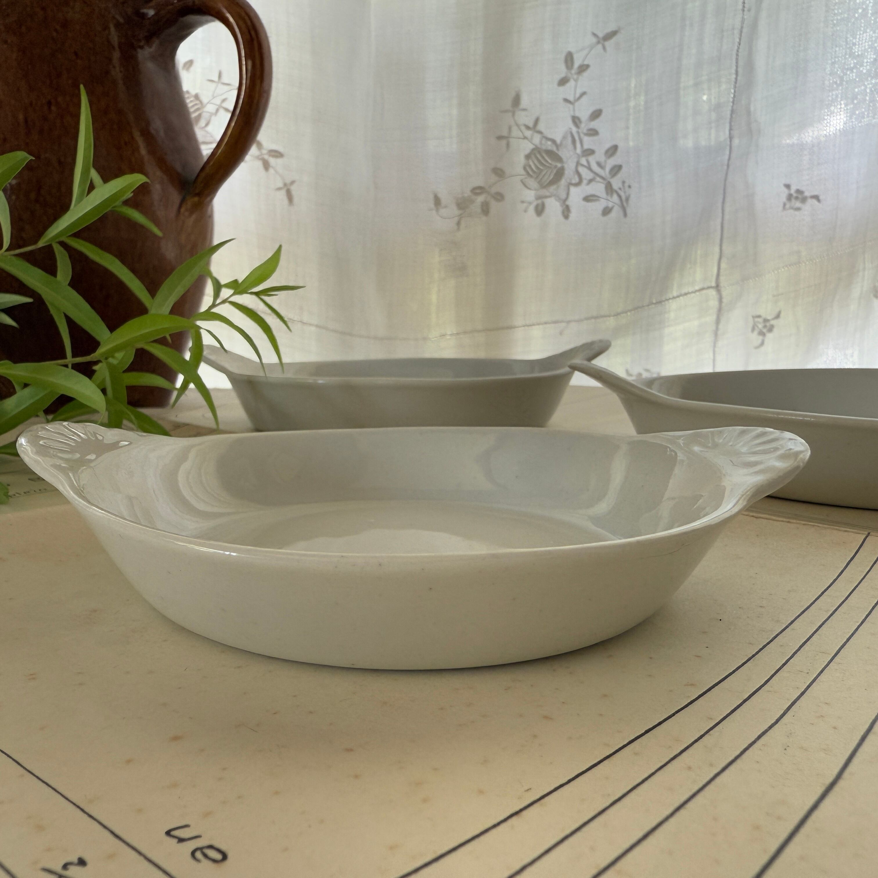 French Porcelaine c.1900-1940/フランス製 白磁のブリュレ皿 1900