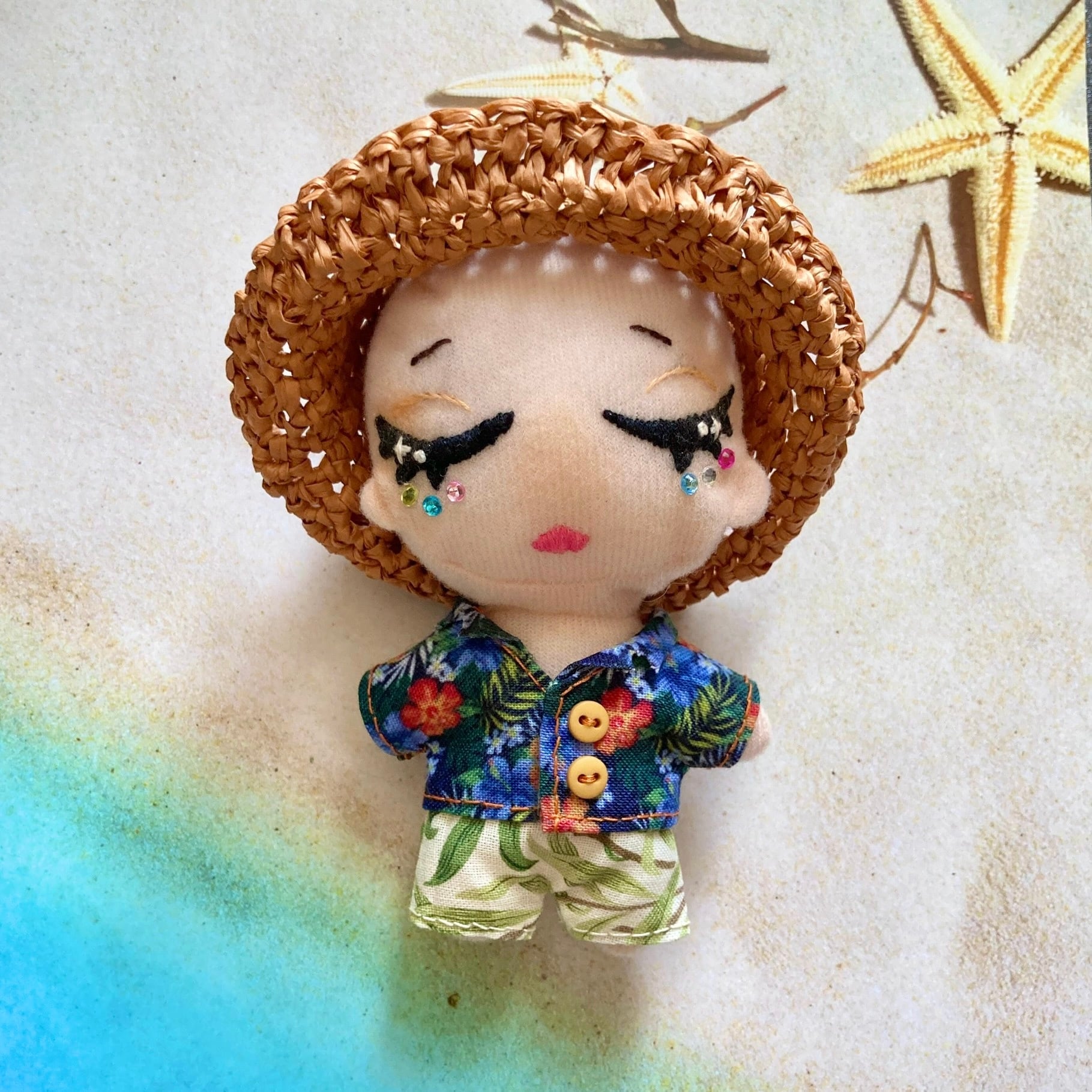 【リラックマ】 終売品 ぬいぐるみ 夏服 麦わら帽子　サロペット リラックマ】 終売品 ぬいぐるみ 夏服 麦わら帽子 サロペット