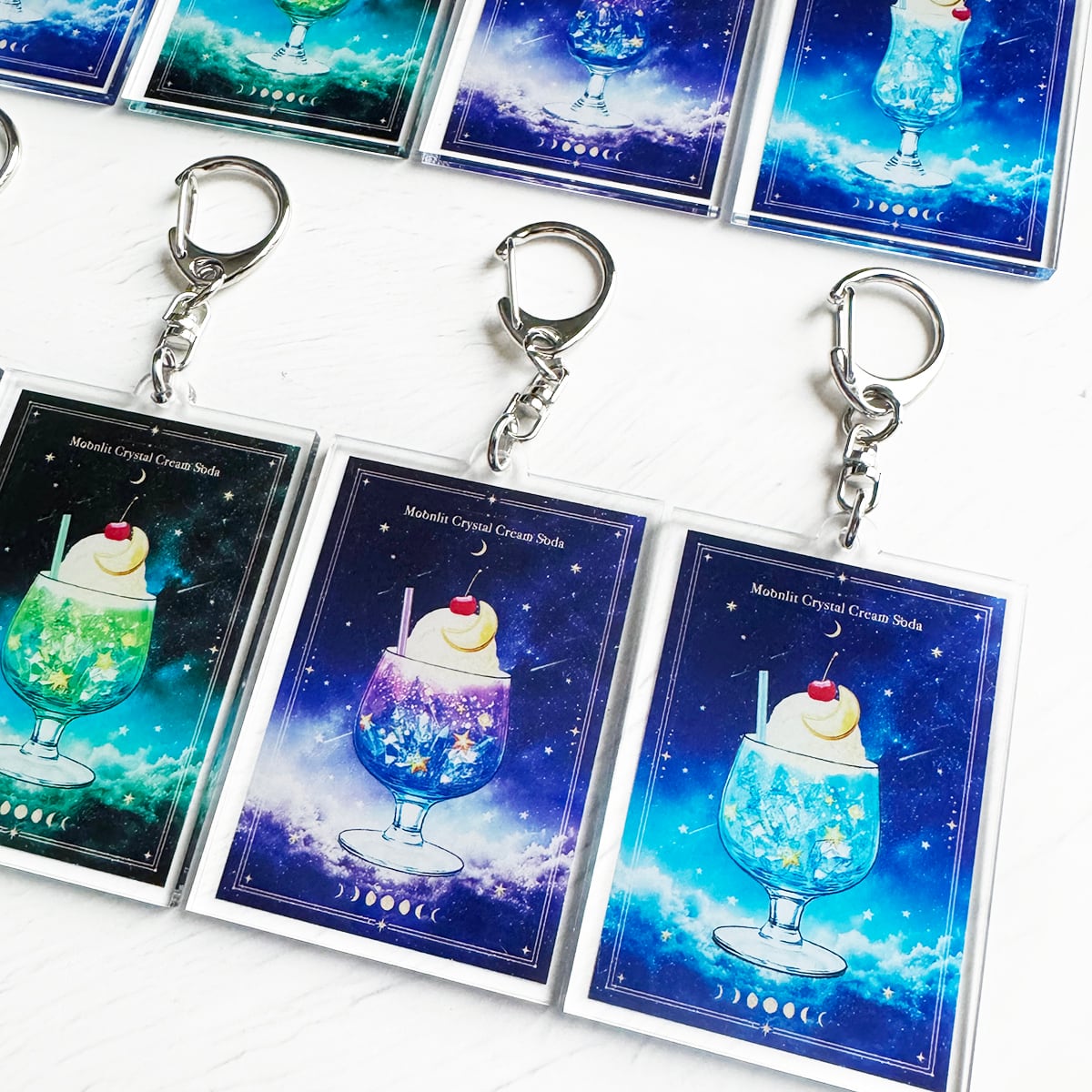 星空と鉱物のクリームソーダ アクリルキーホルダー | LALA CloveR.幻想