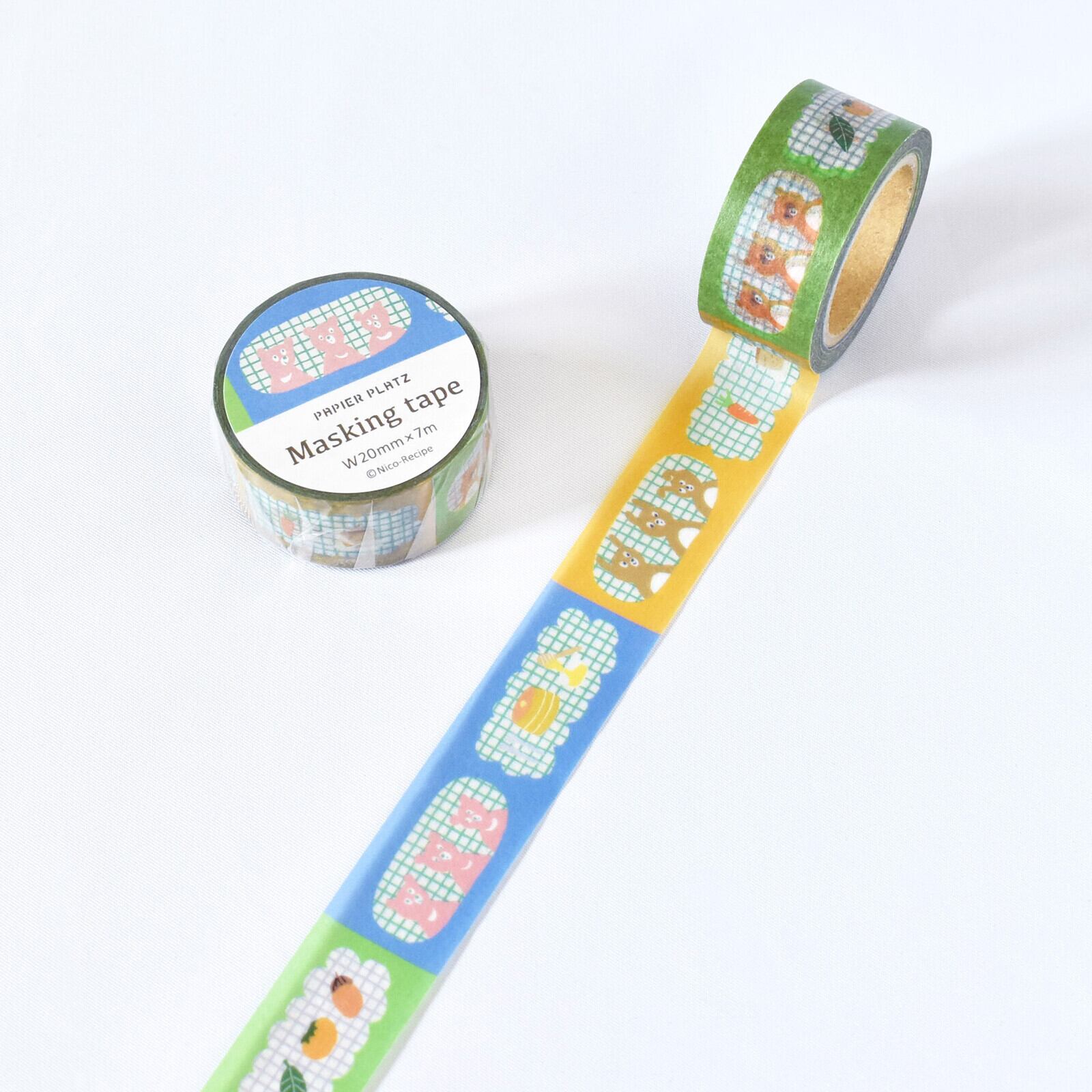 ニコレシピ×パピアプラッツ あにまる 20mmマステ PA04
