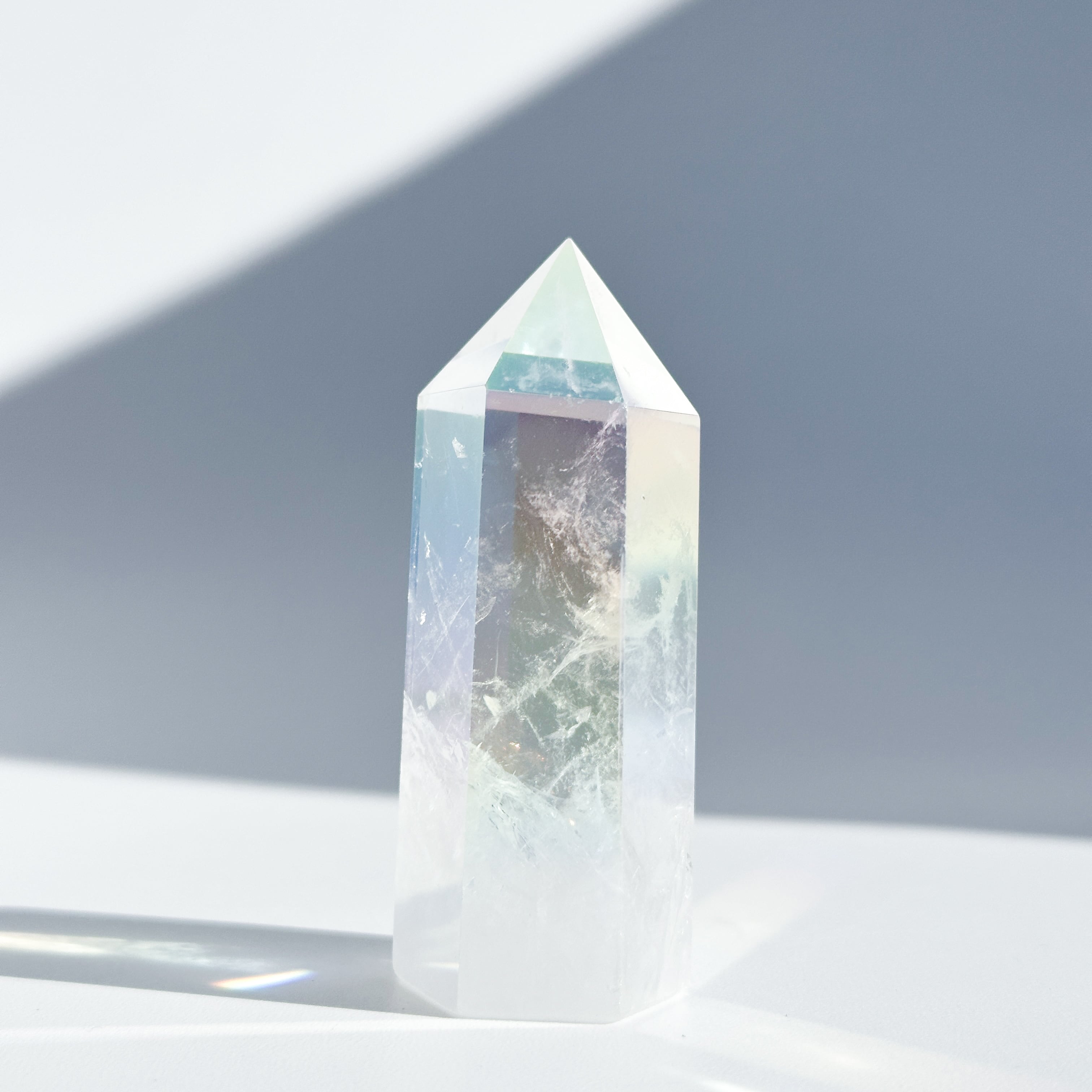 天然石 オーラクォーツ　タワー　kamoku 2つセット 透明感◎エンジェルオーラクォーツ タワー85◇ Angel Aura Quartz
