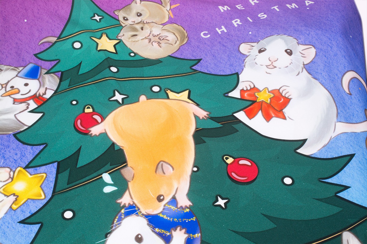 クリスマス マウス タペストリー 壁掛け 54×54cm Sサイズ FM-S002