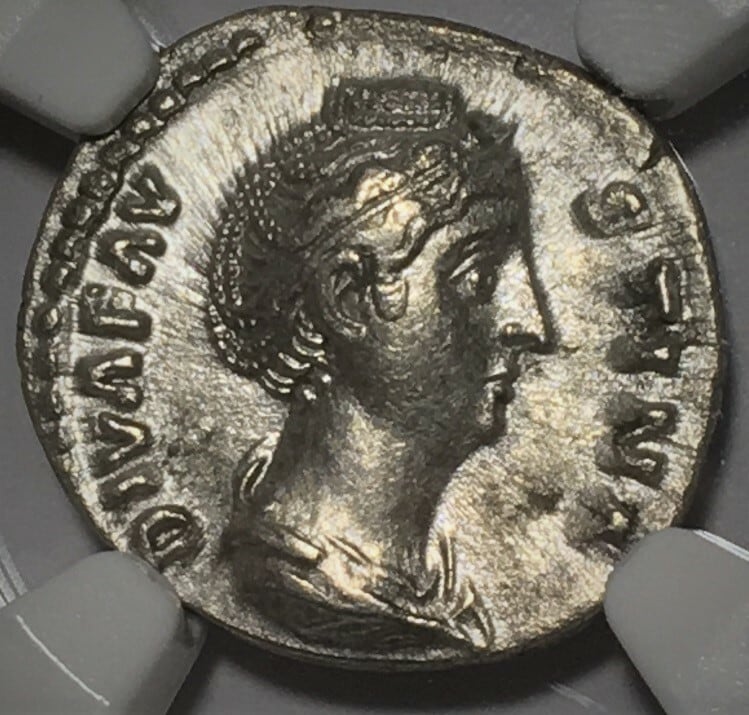 大ファウスティナ NGC鑑定 AU デナリウス銀貨 ローマコイン | Roma