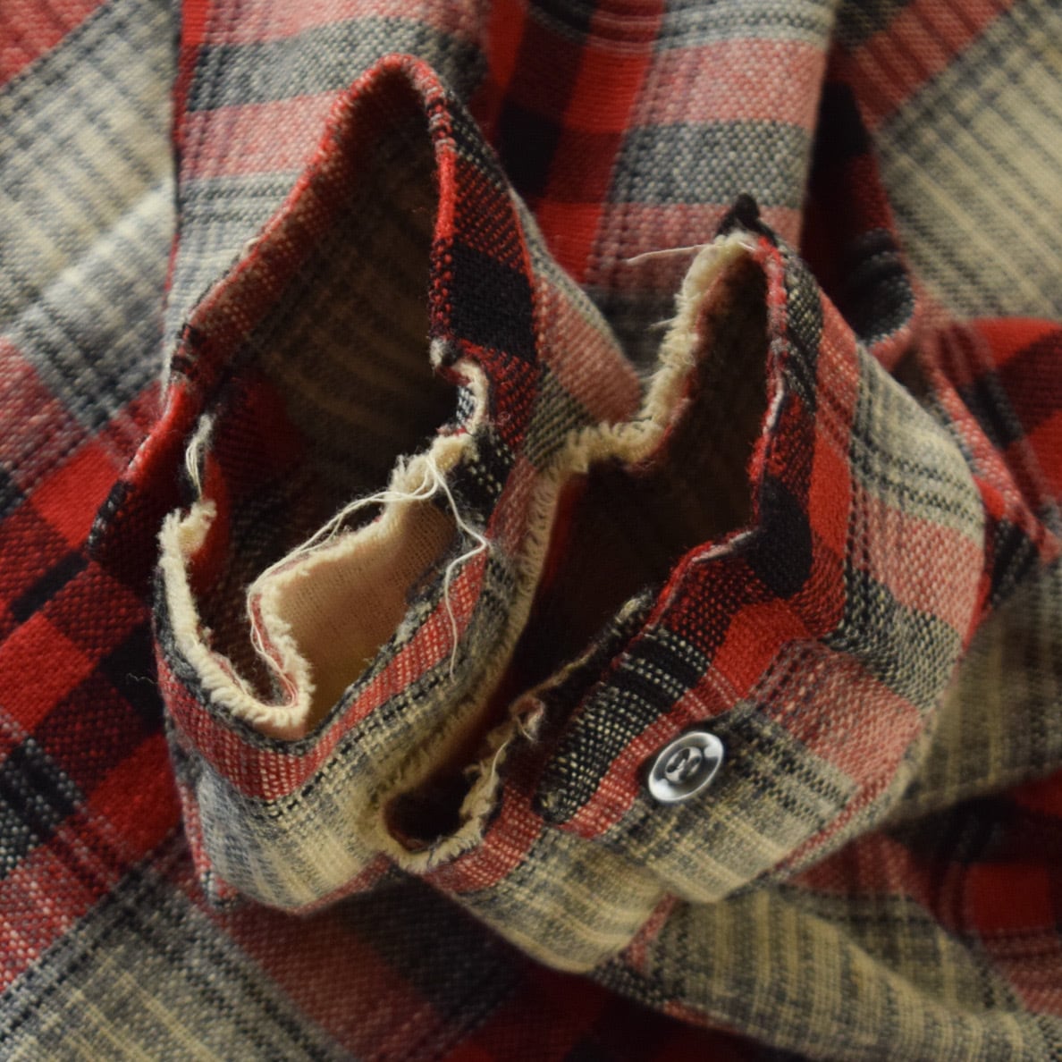 1950's Vintage Open Collar Wool Rayon Shirt / 50年代 ヴィンテージ