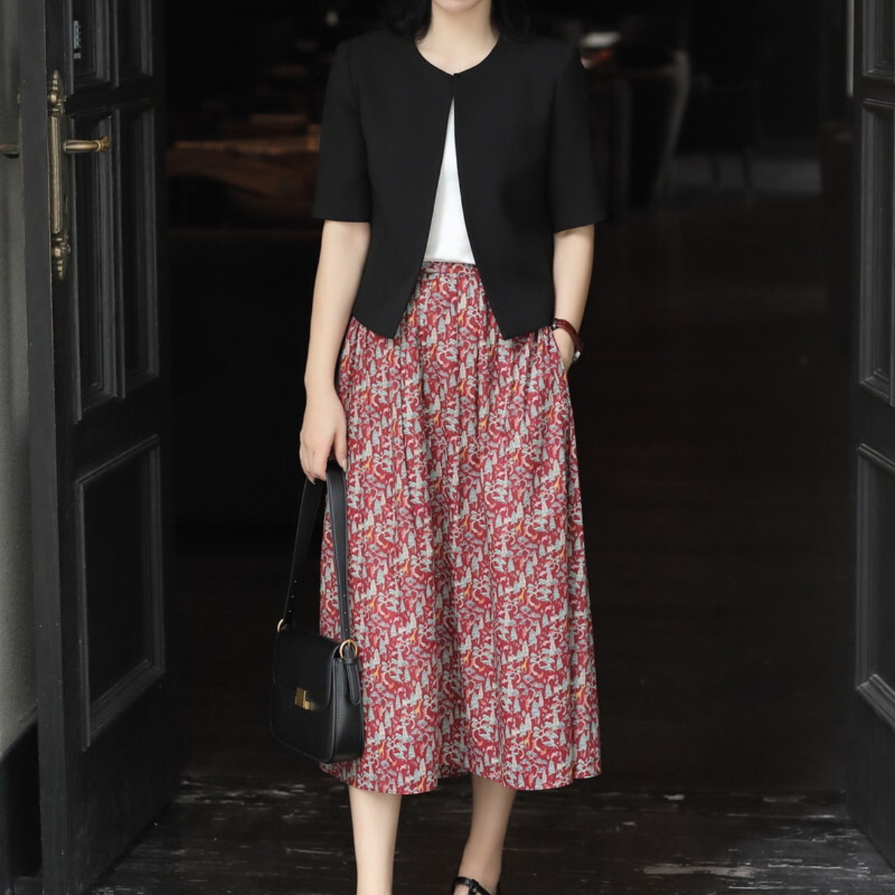 Aラインプリントスカート 2type W00800