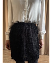 MAX&Co. black shaggy mini skirt-4516-2