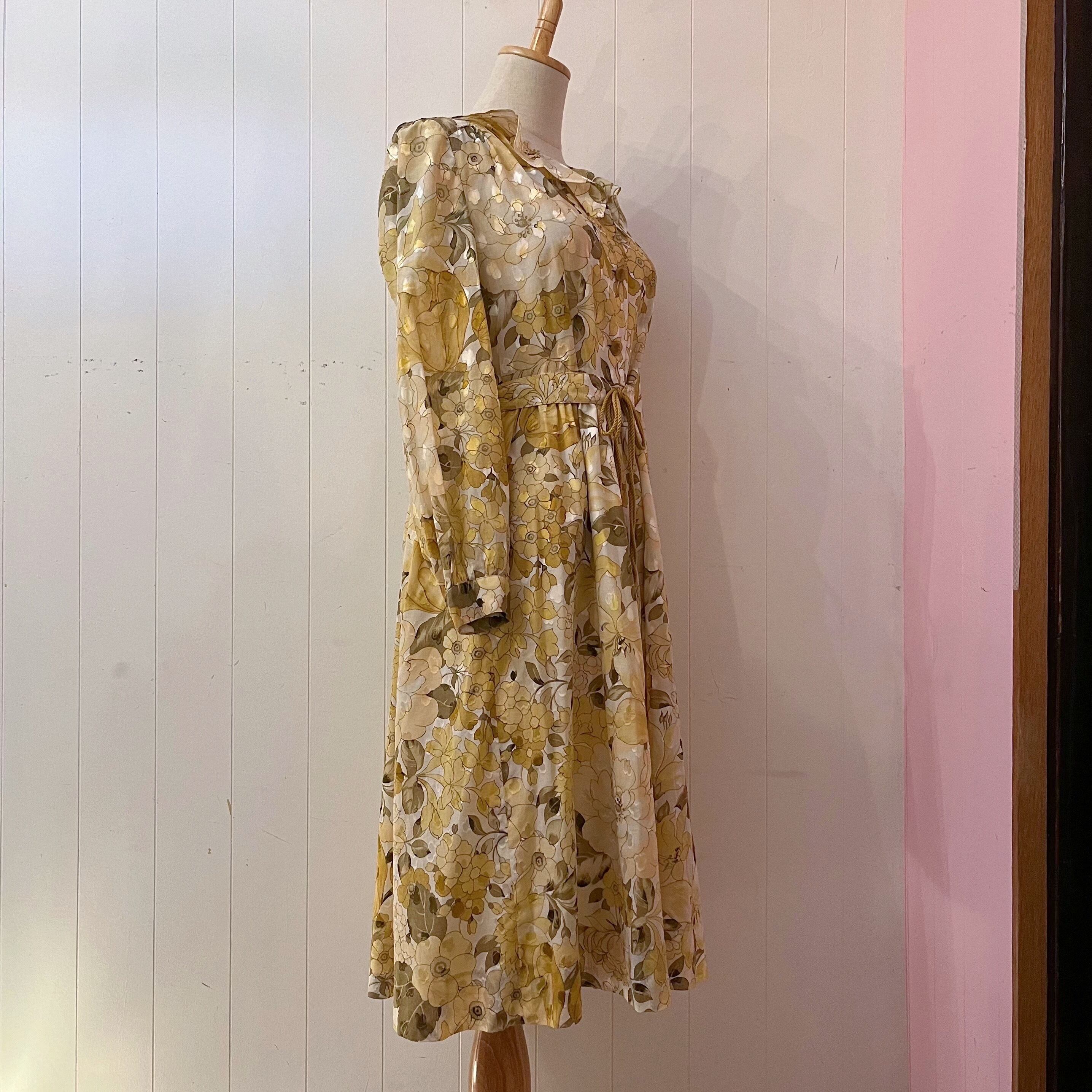yellow sheer flower flare one-piece
