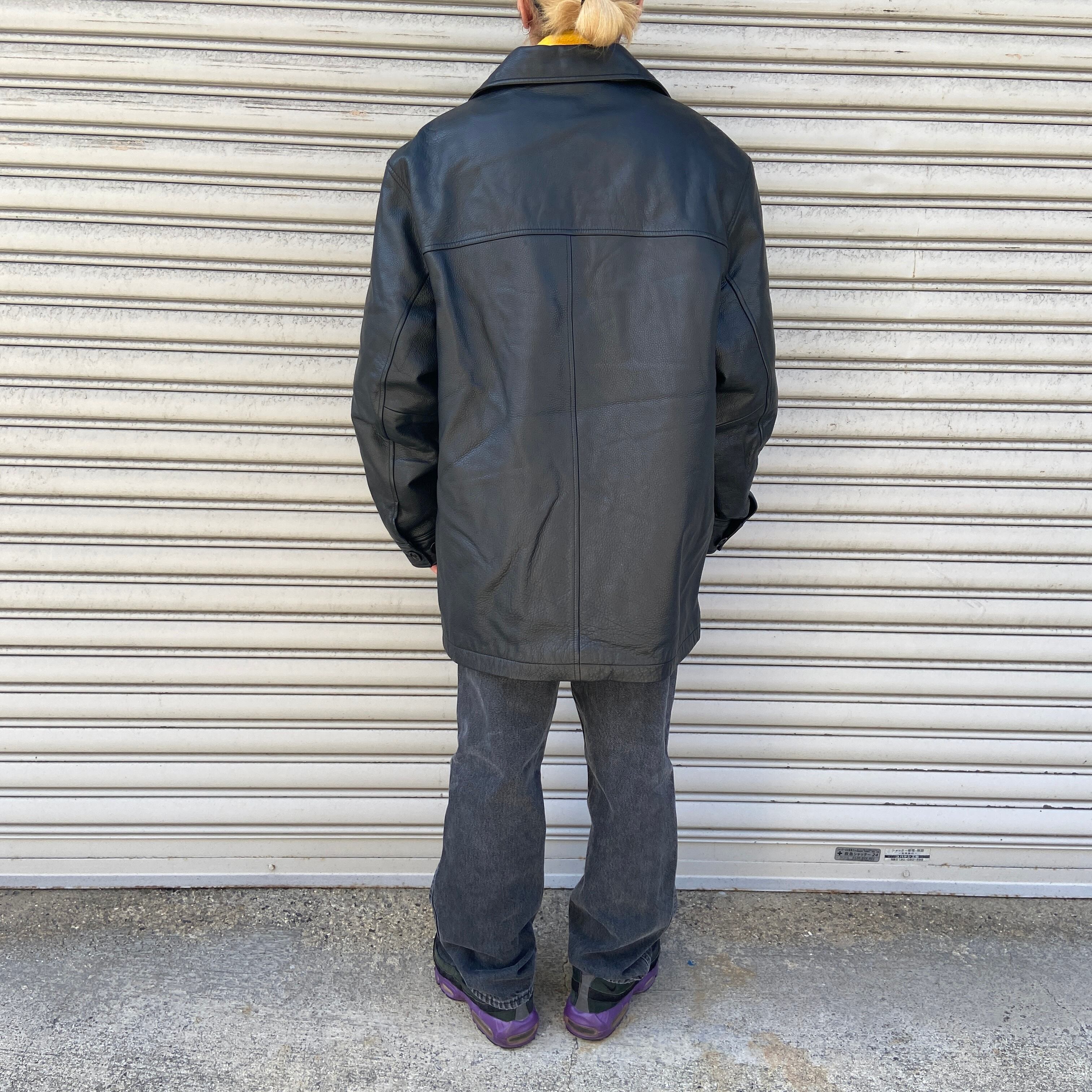 90s GAP オールドギャップ レザージャケット 本革 カーコート 黒 90s GAP オールドギャップ レザージャケット 本革 カーコート 黒