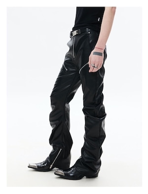 FRKM SCD 26SS スリムフィット カーブドレザーパンツ