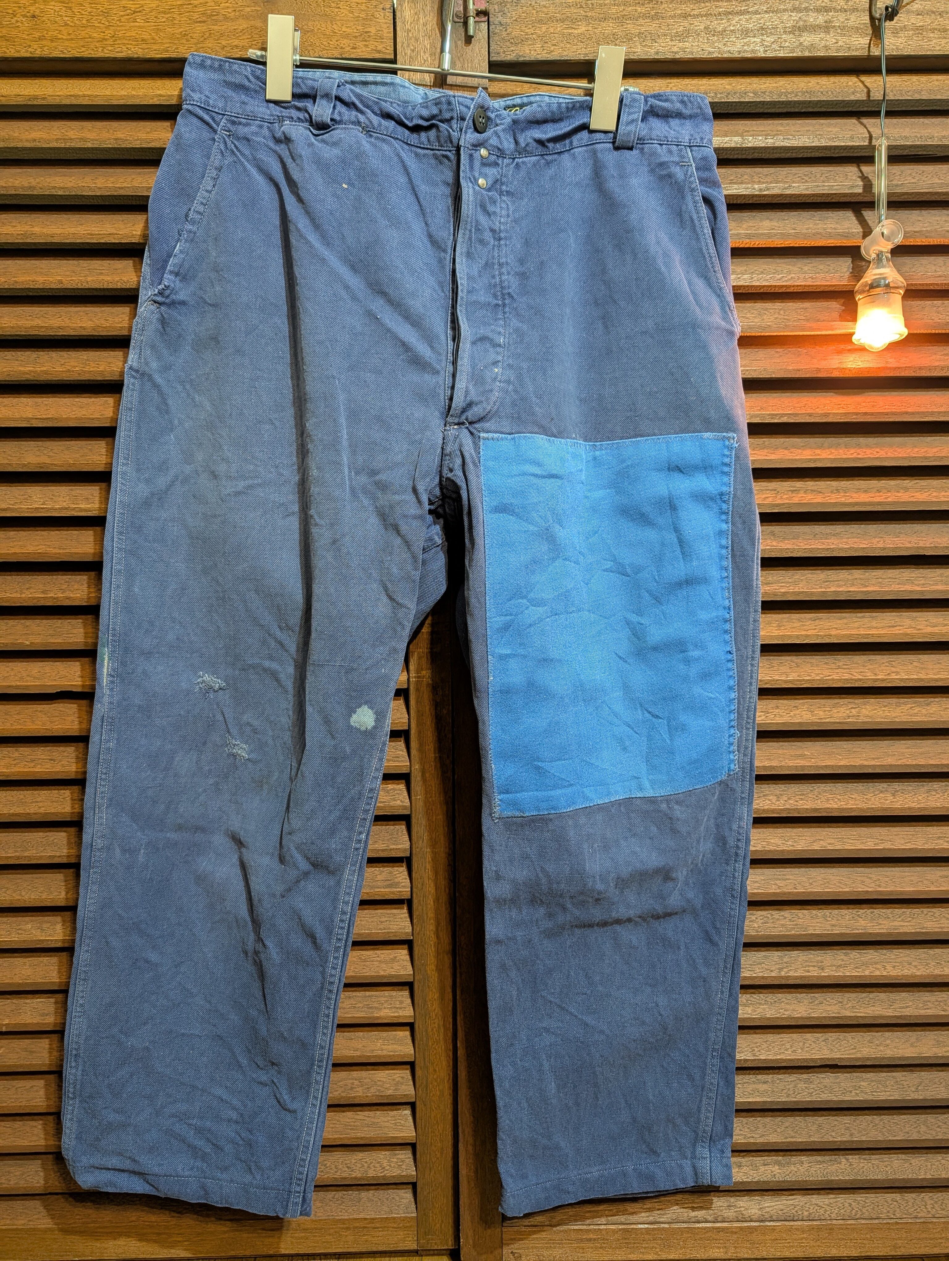 40s France LeCresSouple CottonTwill WorkPants Metalhook
