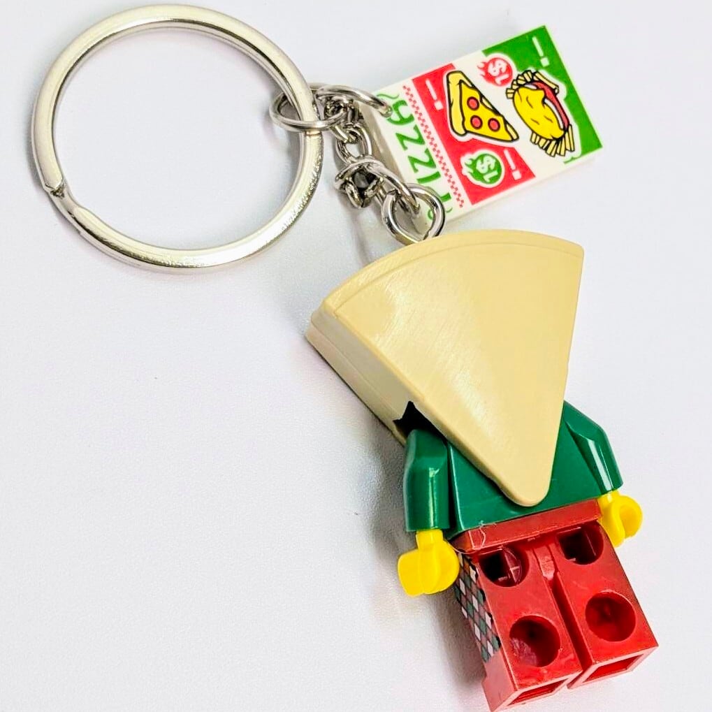 再入荷！【ブロックフィギュアキーホルダー☆ピザ / PIZZA