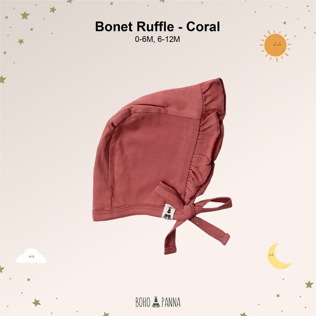 Bohobaby/Ruffle bonnet/0-12m/写真映えにも日除けにも♡ラッフルボンネット