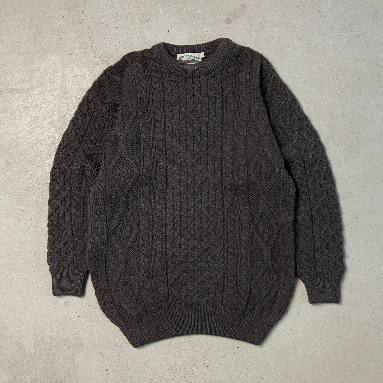 アイルランド製 arancrafts フィッシャーマンニットセーター アラン 