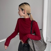 メッシュシアーボトルネックPO/レッド