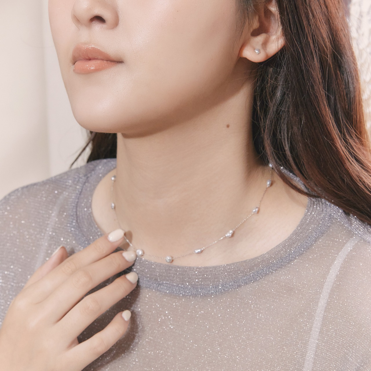 あこやケシパールK18WGネックレス【WEB限定】A55744/B55745 - 2