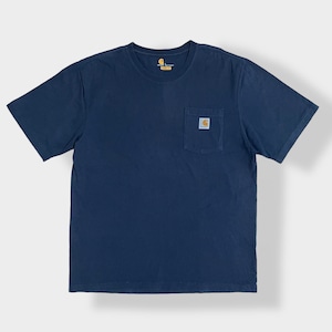 【Carhartt】Cロゴ スクエアロゴ ポケット 半袖 Tシャツ カーハート L ビッグシルエット ポケt  T-SHIRTS US古着