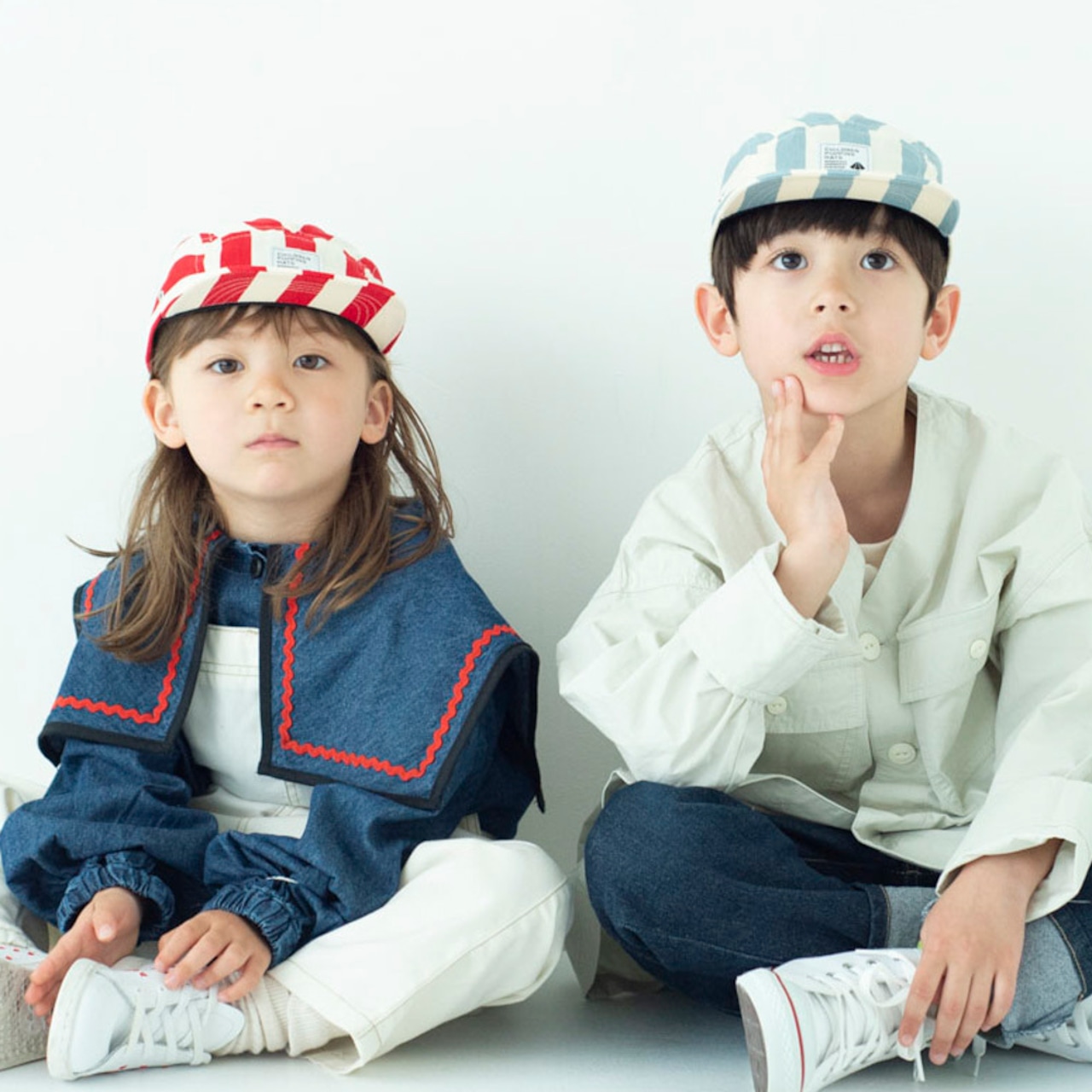 ジェットキャップ【ボーダーレッド】52cm 全13色 推奨年齢3歳〜7歳