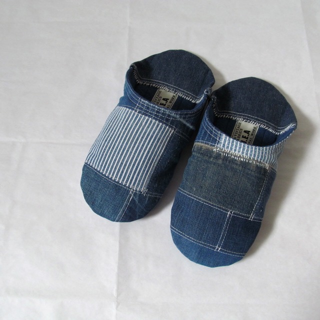 DENIM PATCHWORK ROOMSHOES（L）