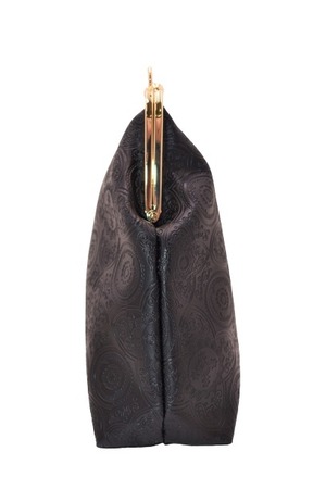 [JERI MARL] がま口 型押しバッグ エンボス (アラベスク) (パープル) ショルダー レディース 工房 手作り 日本製 エコパッケージ MX-0029-236