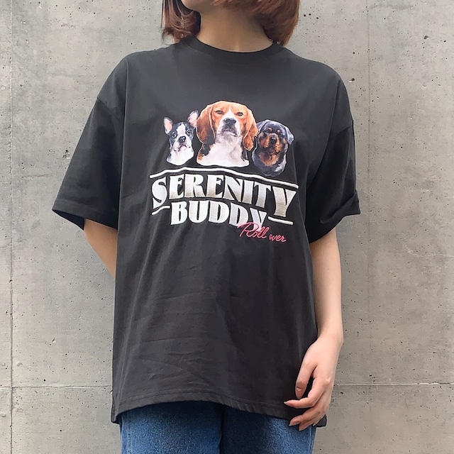 ナンバーミーTOKYO" DOG PRINT TEE"CHARCOAL