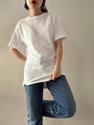 70-80s Vintage Solid White Tee(S)