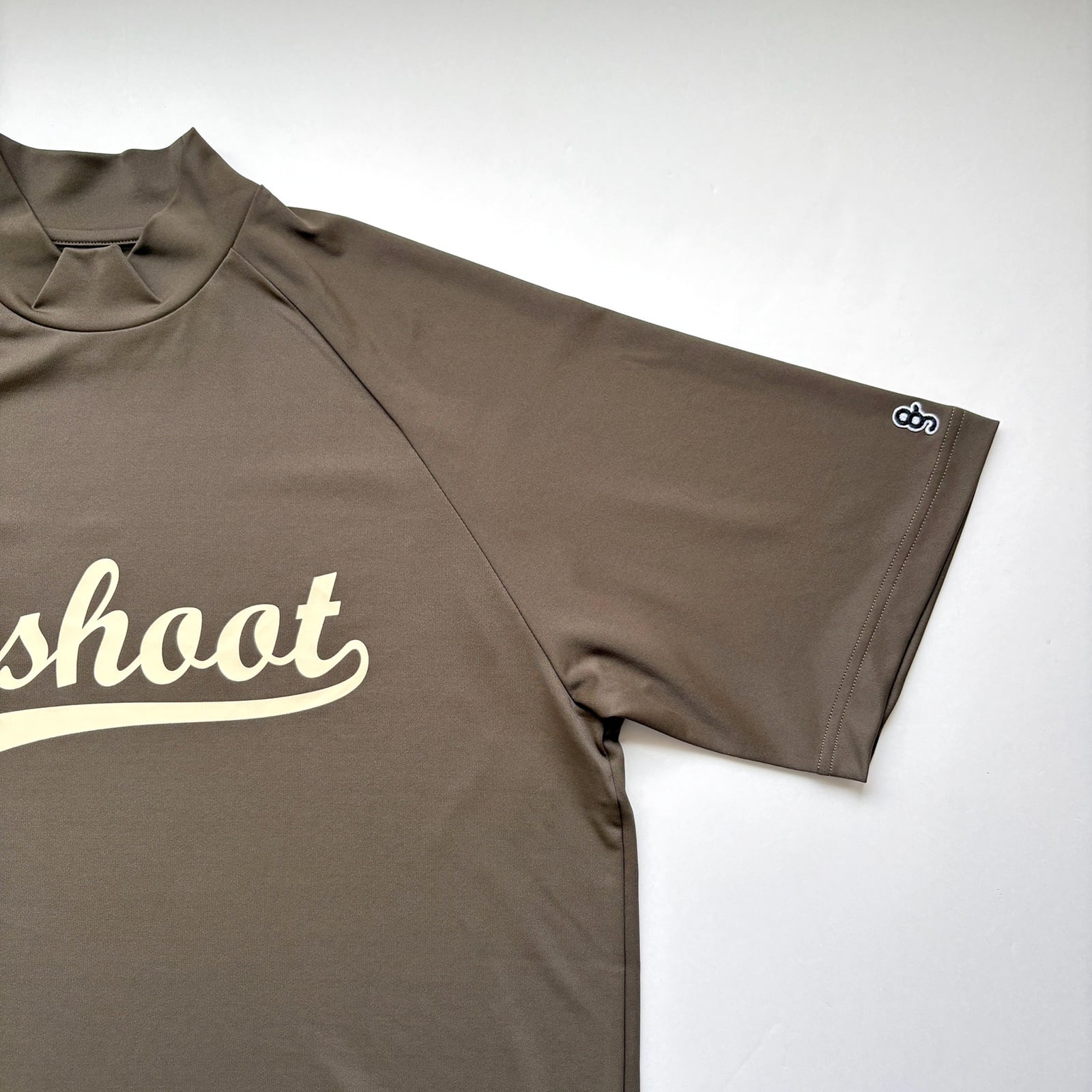 BASEBALL LOGOPRINT MOCK NECK SHIRT - KHAKI - | 8G SHOOT WEBSTORE
