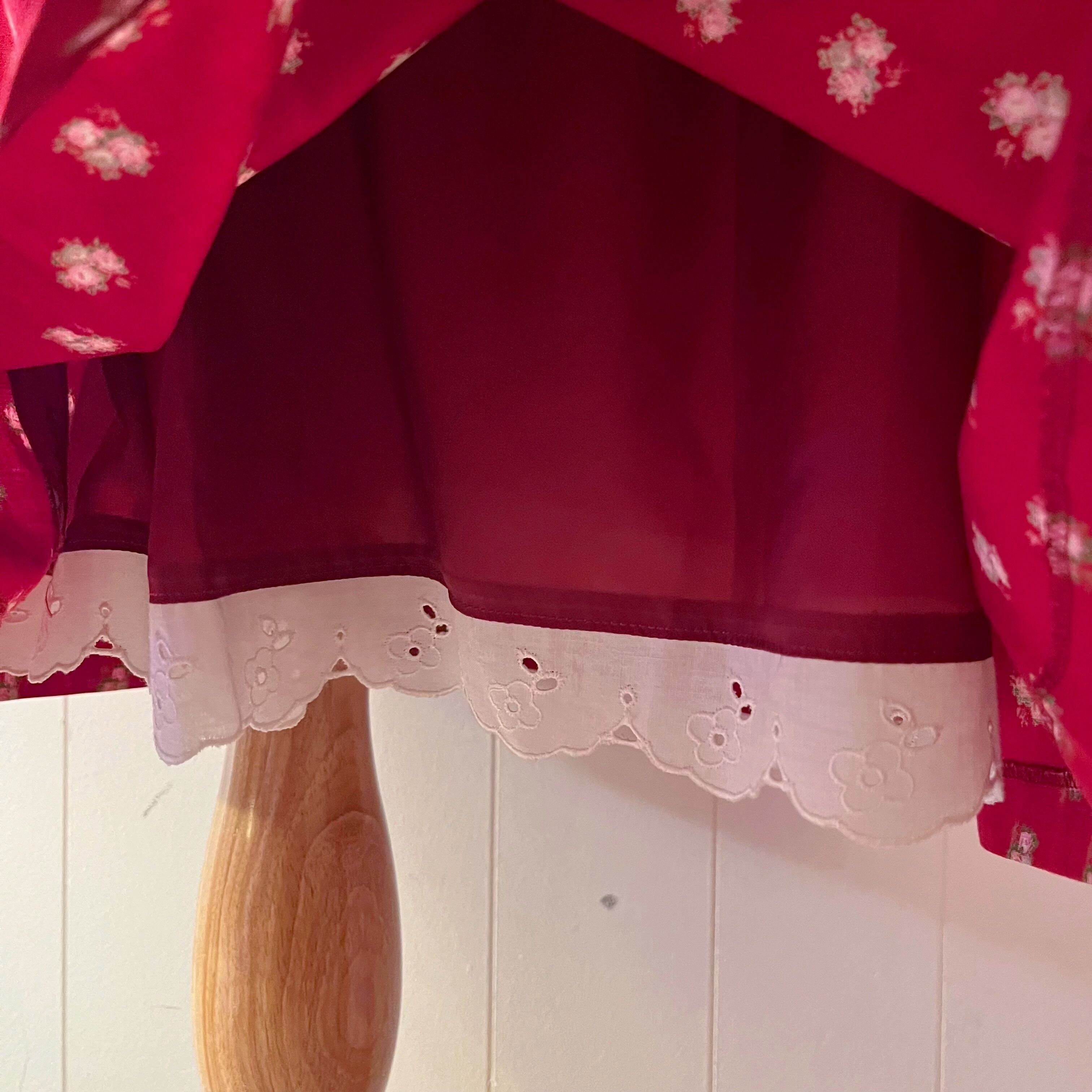 mini flower red shirt & skirt set up