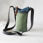サコッシュ / Hemp cotton pocket sacoche /オリーブ & サックス ブルー